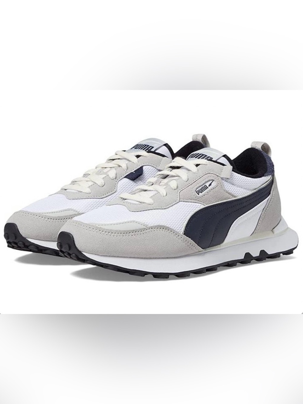 PUMA Rider FV Retro Rewind Sneakers White Grey Black 390168-02 size 8